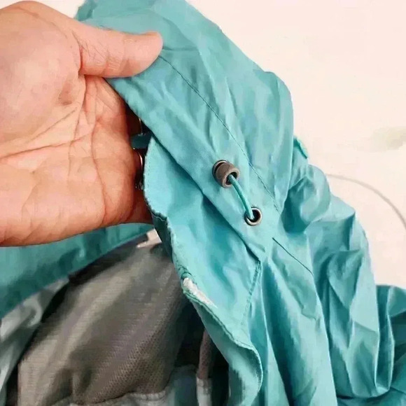 Columbia Blue Full Zip Windbreaker Hoodie Jacket women's M - Picture 7 of 11